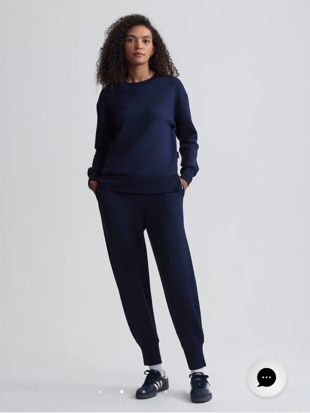 VARLEY Set - Navy Gabriella Sweat (xs) & Rolled Cuff Pant 25 (xs) NWOT